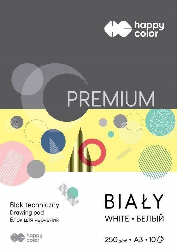 Blok Techniczny BIAŁY A3 10 Kartek Premium Happy Color_1