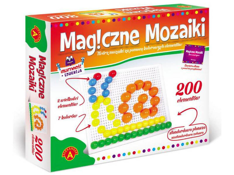 Magiczne Mozaiki 20 EL. Kreatywność i Edukacja Wpinanka 4+ Alexander 0658_1