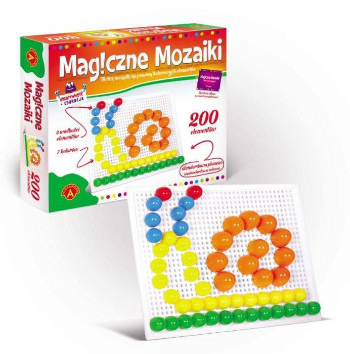 Magiczne Mozaiki 20 EL. Kreatywność i Edukacja Wpinanka 4+ Alexander 0658_2