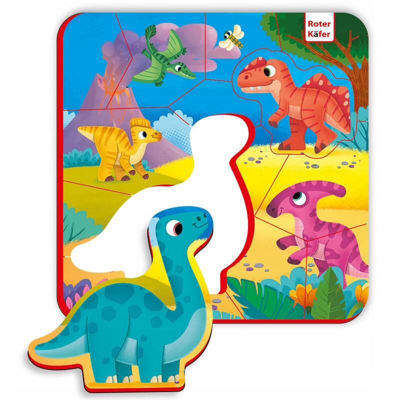 Puzzle Piankowe Magnetyczne DINOZAURY 3+ Roter Kafer_2