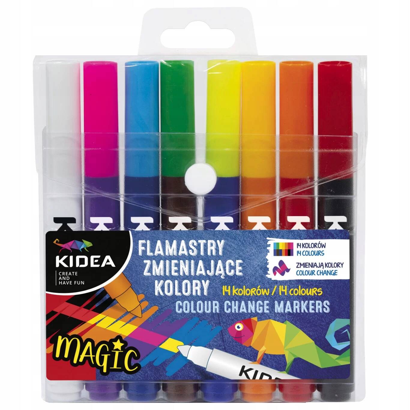 Flamastry Zmieniające Kolory 14 Kolorów Szkolne Kidea FZKKA_1