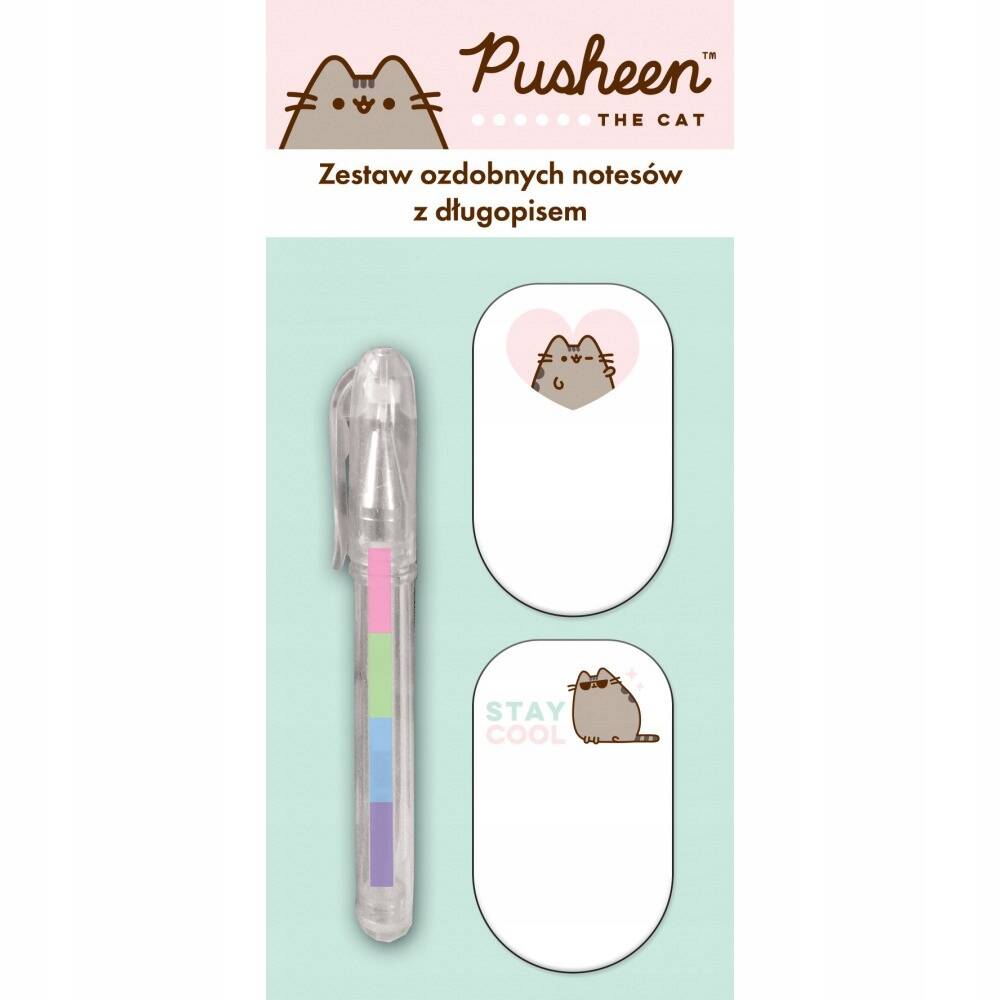 PUSHEEN Kot Samoprzylepne Karteczki Indeksujące Notesy 2 szt. + Długopis_1