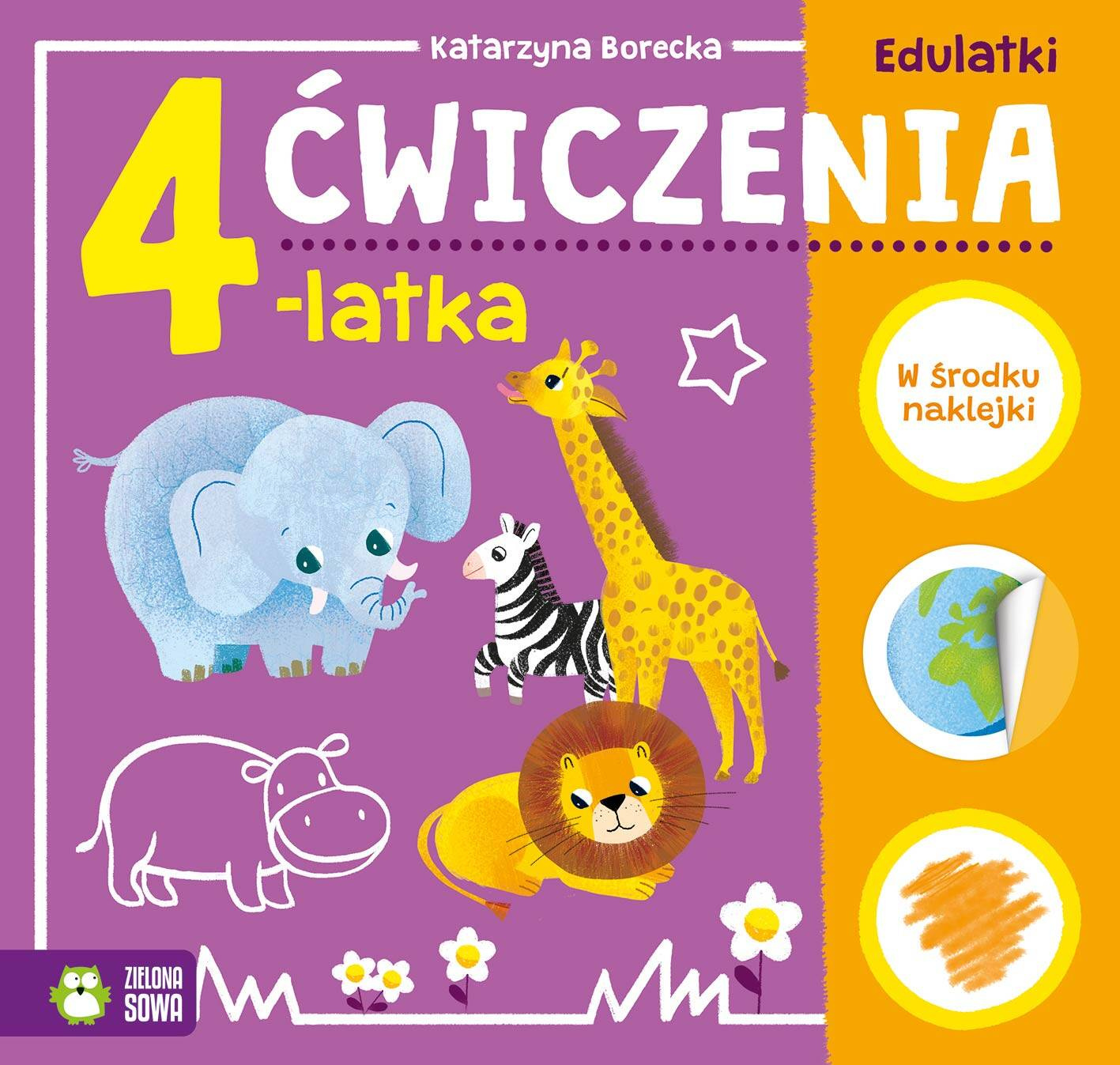 Edulatki Ćwiczenia 4-latka + Naklejki Katarzyna Borecka Zielona Sowa_1