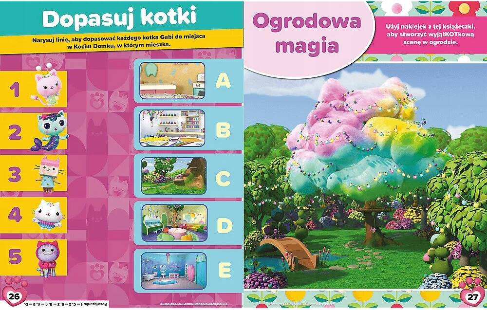 Książka Aktywizująca Koci Domek Gabi. 300 Naklejek 3+ Trefl Books_3