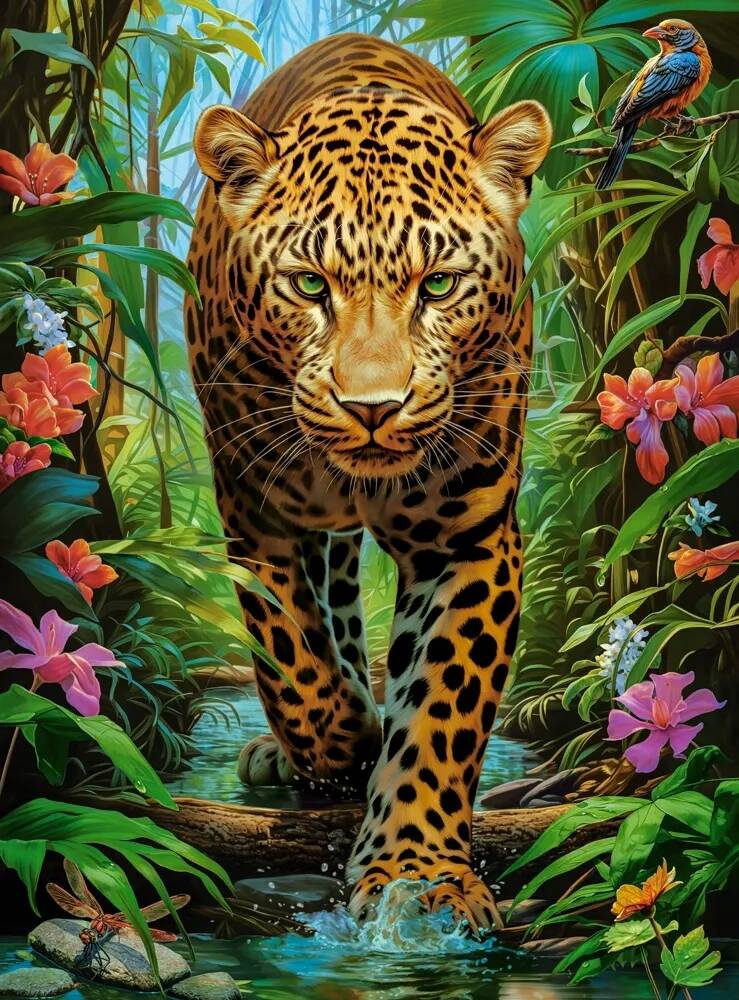 Puzzle 2000 Układanka Kot LEOPARD W Dziczy Dziki Dżungla 9+ Castorland_1