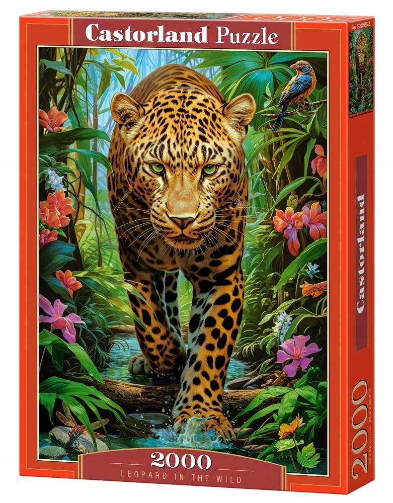 Puzzle 2000 Układanka Kot LEOPARD W Dziczy Dziki Dżungla 9+ Castorland_2