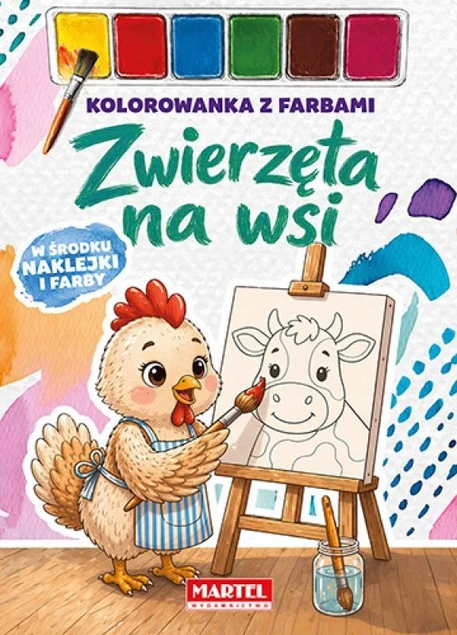 Kolorowanka z farbami Zwierzęta na wsi zestaw do malowania