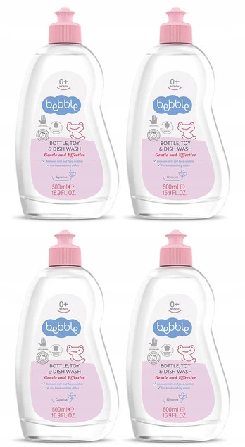 4x BEBBLE Płyn Do Mycia SMOCZKÓW BUTELEK NACZYŃ Dziecięcych Hipoalergiczny_1