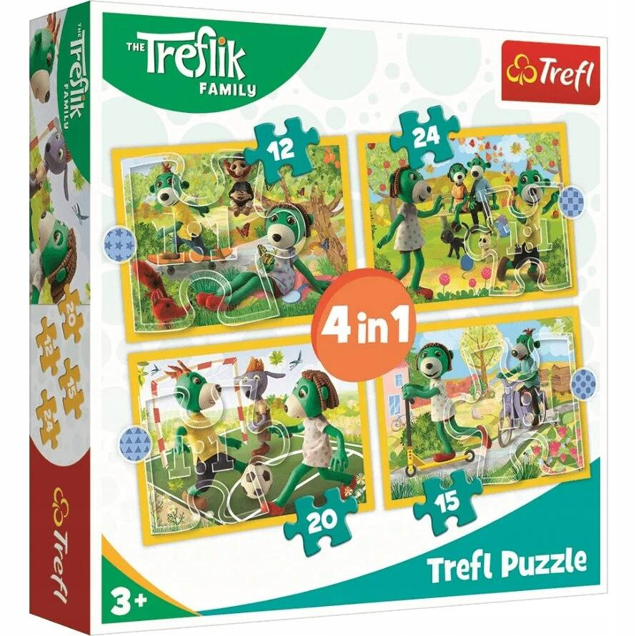 Puzzle 4w1 Układanka RODZINA TREFLIKÓW Trefliki Wspólne Zabawy 4+ Trefl_1