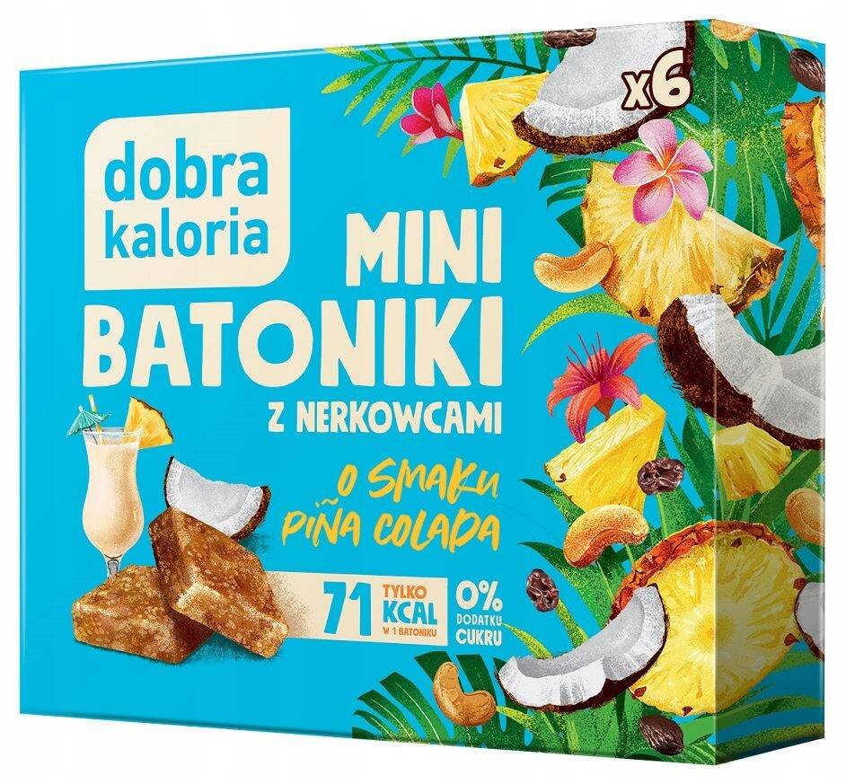 Mini Batoniki Pina Colada Orzechy Nerkowca Bez Cukru 6szt. Dobra Kaloria_1