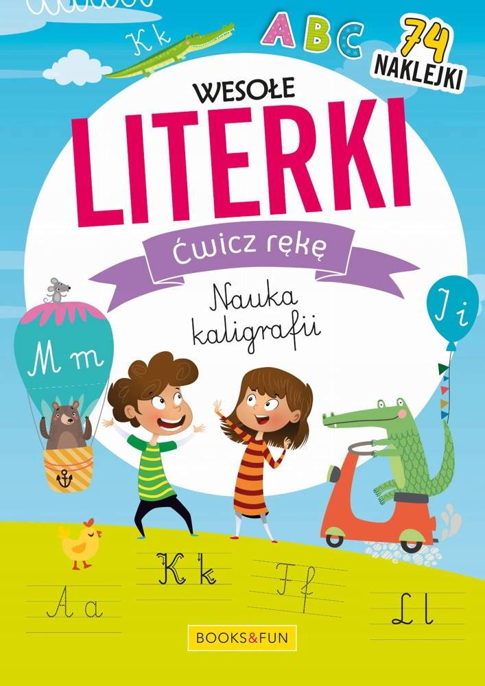 Nauka Kaligrafii Wesołe Literki Ćwicz Rękę + Naklejki BooksAndFun_1