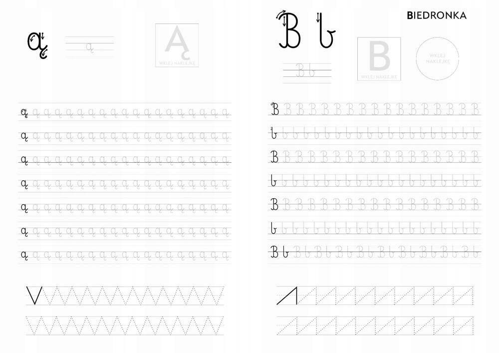 Nauka Kaligrafii Wesołe Literki Ćwicz Rękę + Naklejki BooksAndFun_2