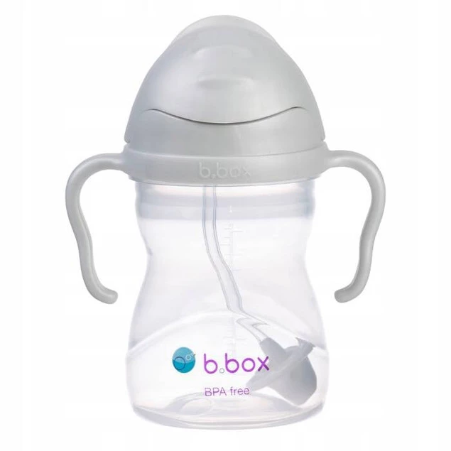 Kubek Niekapek Z Obciążoną Słomką Szary 6M+ 240 ml B.Box_3