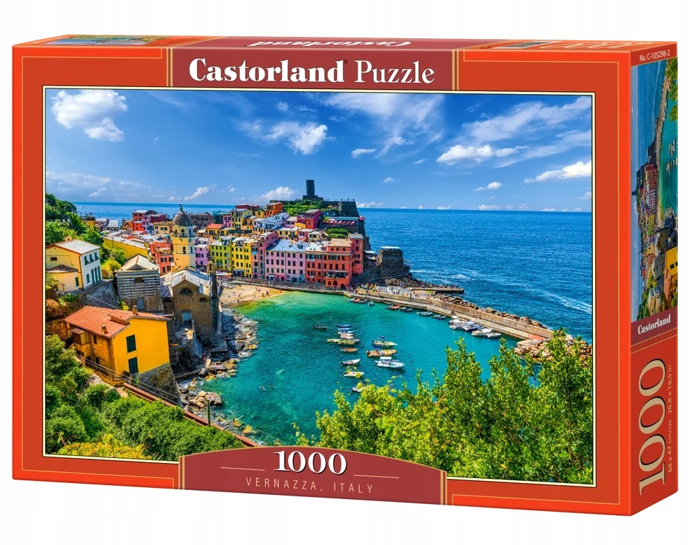 Puzzle 1000 Układanka Krajobraz WLOCHY Vernazza Wsypa Morze 9+ Castorland_2