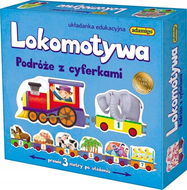 Układanka Edukacyjna Lokomotywa Podróże Z Cyferkami 5+ Adamigo 07202_1