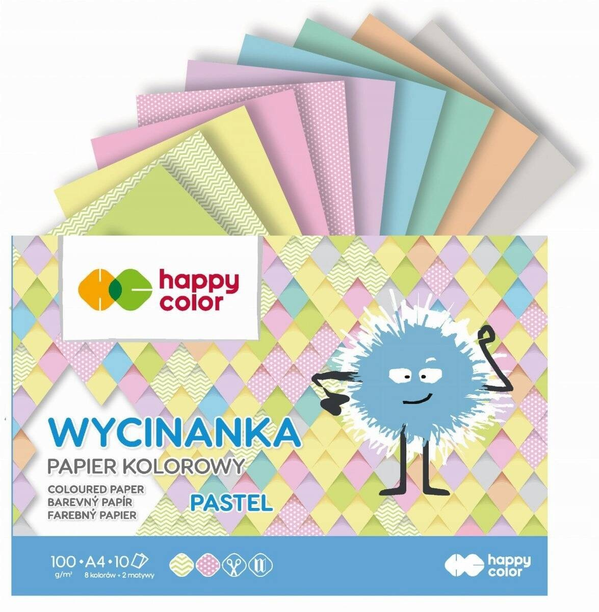 Blok Wycinanka KOLOROWY PASTELOWY A4 10k Papier Happy Color_1