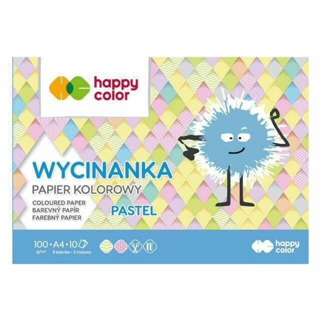 Blok Wycinanka KOLOROWY PASTELOWY A4 10k Papier Happy Color_3