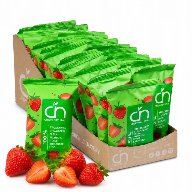 Truskawka 100% 20 szt suszone owoce Crispy Natural