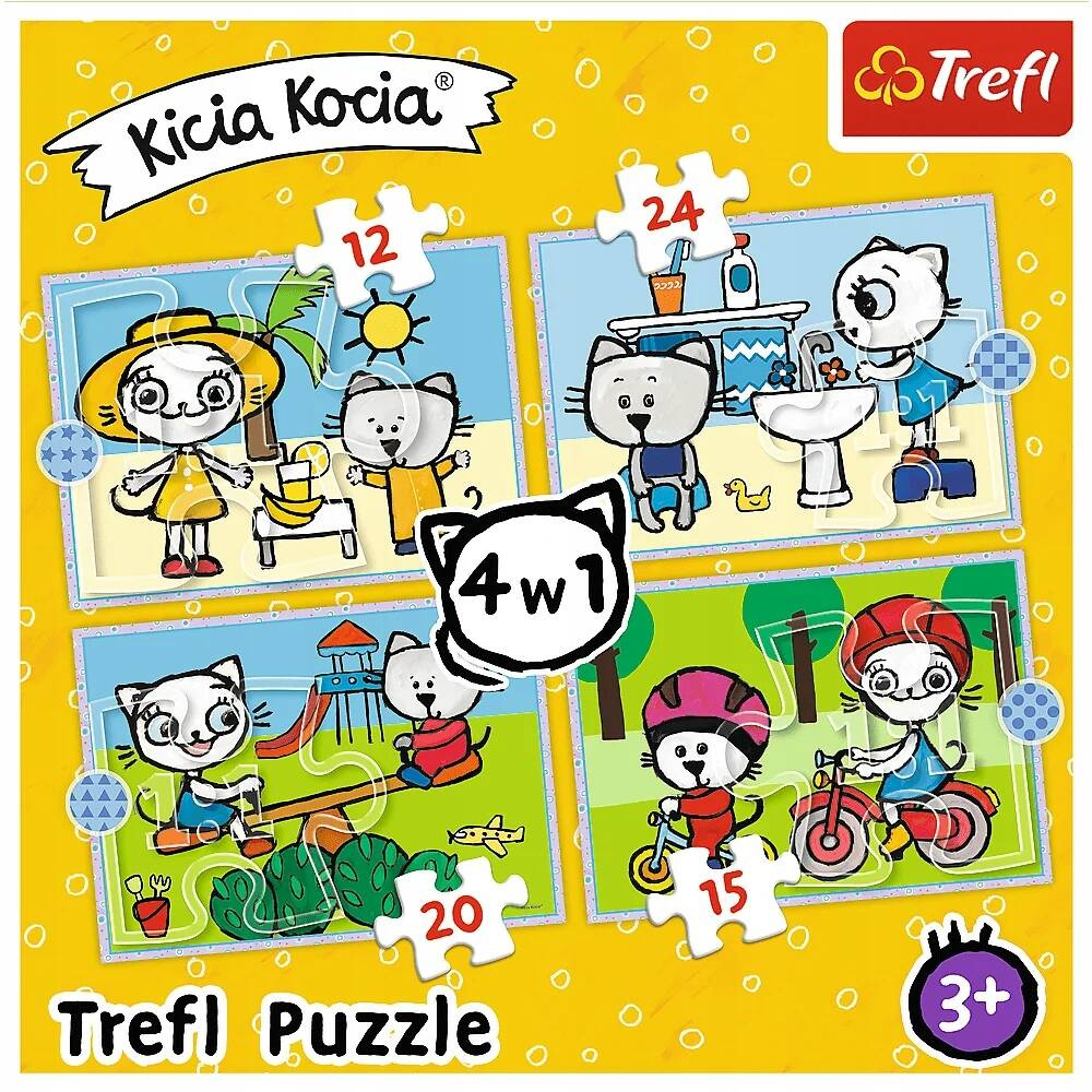 Puzzle 4w1 Układanka KICIA KOCIA Nunuś Kot Kotki 4+ Trefl 34372_1