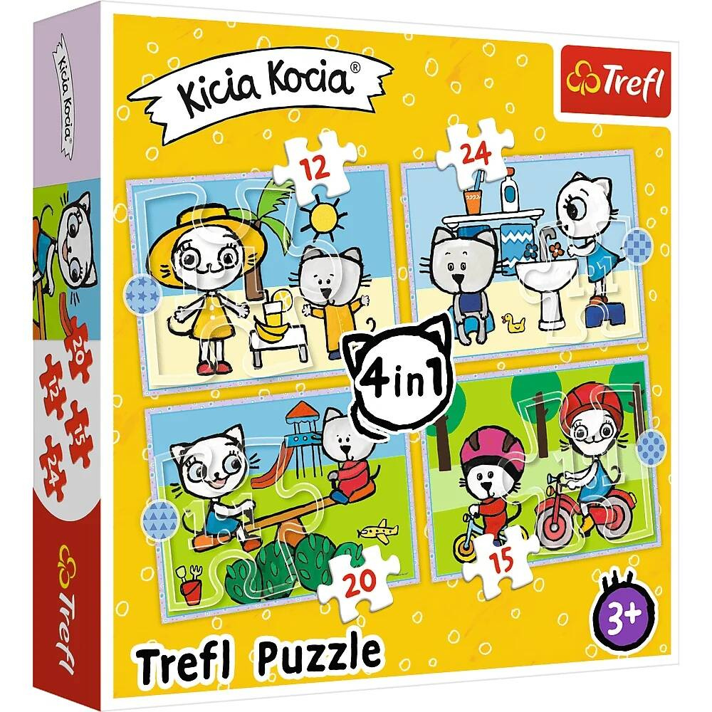 Puzzle 4w1 Układanka KICIA KOCIA Nunuś Kot Kotki 4+ Trefl 34372_6