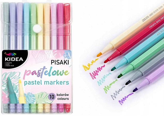 Pisaki pastelowe 10 kolorów KIDEA
