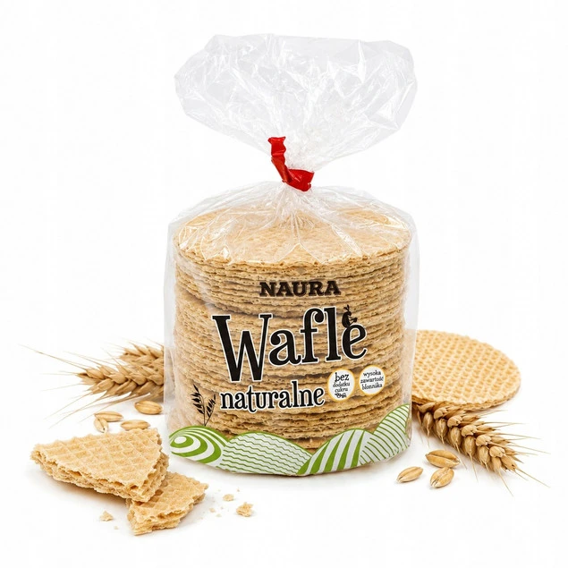 Naura wafle klasyczne bez cukru błonnik 100 g