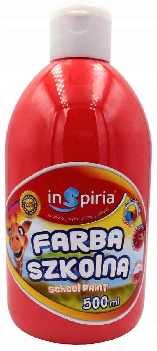 Farba Plakatowa Szkolna 500ml CZERWONA Inspiria 8090_1