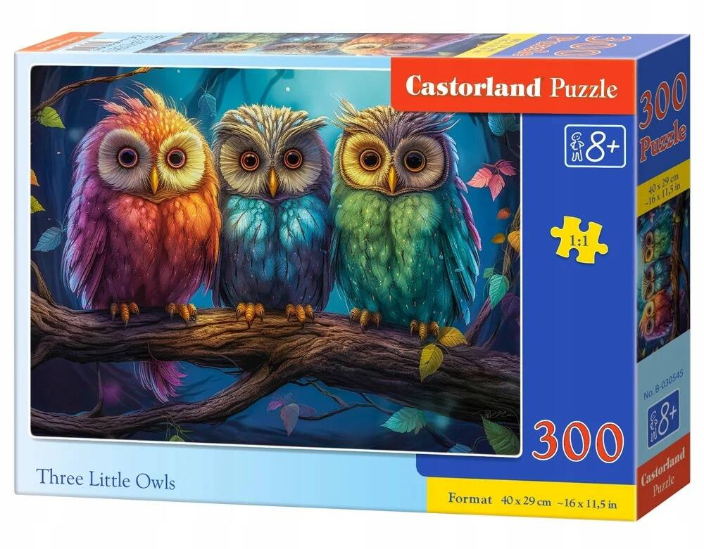 Puzzle 300 Układanka Małe SOWY Sówki Ptaki Ptaszki Obraz 8+ Castorland_2