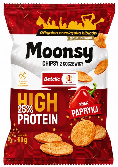 Opakowanie chipsów z soczewicy Moonsy papryka