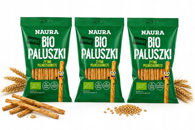 Zestaw 3 sztuk Naura paluszki żytnie pełnoziarniste BIO 45g