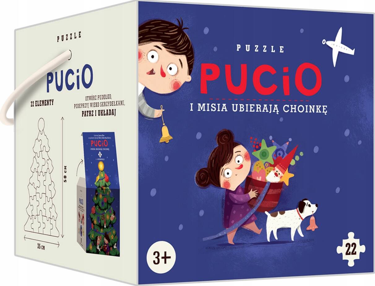 Pucio i Misia Ubierają Choinkę Puzzle Świąteczne 3+ Nasza Księgarnia_1
