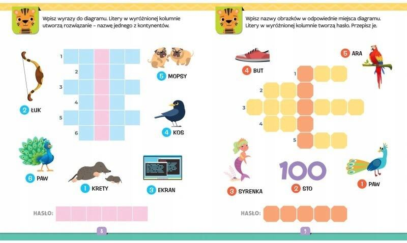 Krzyżówki Obrazkowe Z Tygryskiem Wpisuję i Rozwiązuję 6+ Aksjomat 3865_2