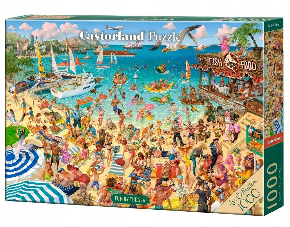 Puzzle 1000 Układanka Wakacje MORZE Nad Morzem Plaża Zabawa 9+ Castorland_2