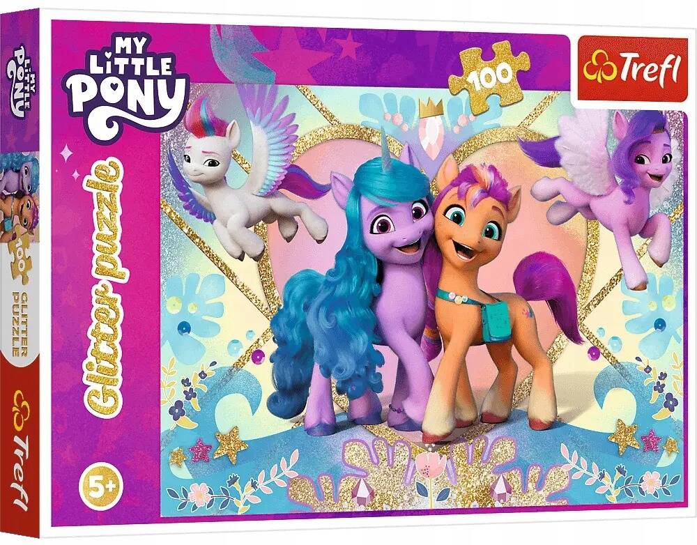 Puzzle 100 Układanka MY LITTLE PONY Błyszczące Kucyki Brokatowe 3+ Trefl_2