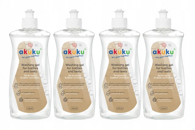 Żel do mycia butelek i smoczków Akuku 500 ml x4