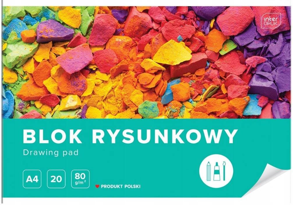 Blok Rysunkowy BIAŁY Dla Dzieci Szkoła Plastyka A4/20k 80g Interdruk_1