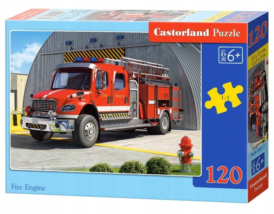 Puzzle 120 Układanka Samochód WÓZ STRAŻACKI Straż Pożarna 6+ Castorland_2
