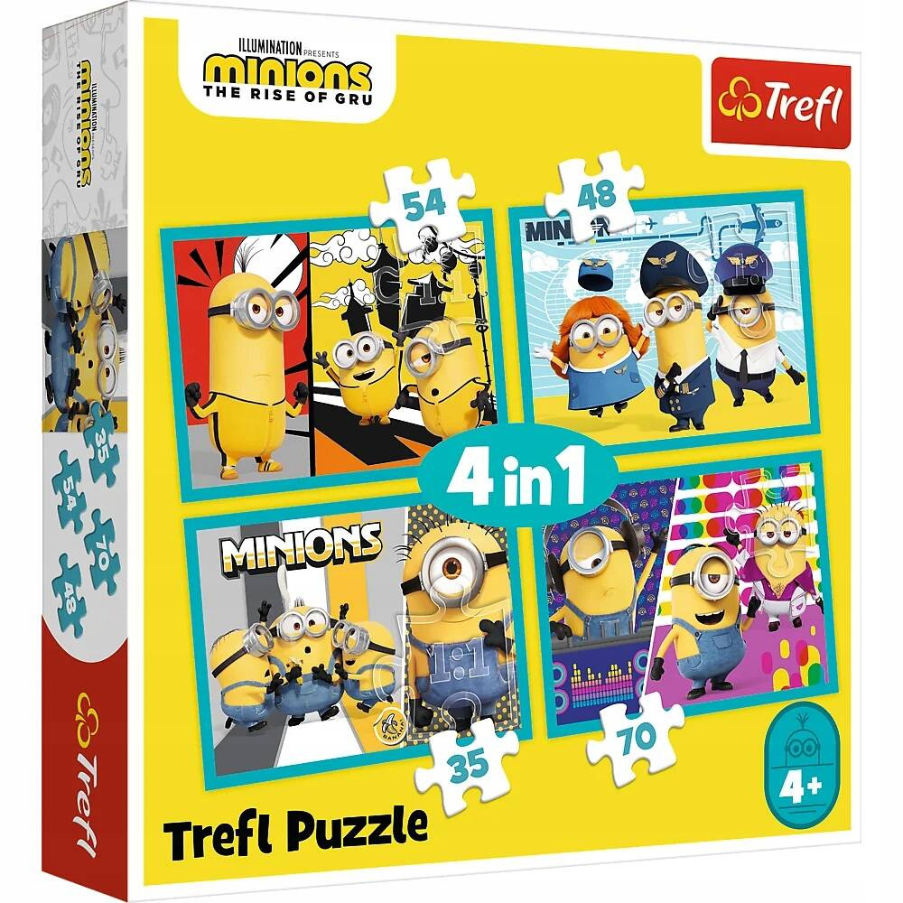 Puzzle 4w1 Układanka Bajka MINIONKI Wesołe Gru 4+ Trefl 34339_6