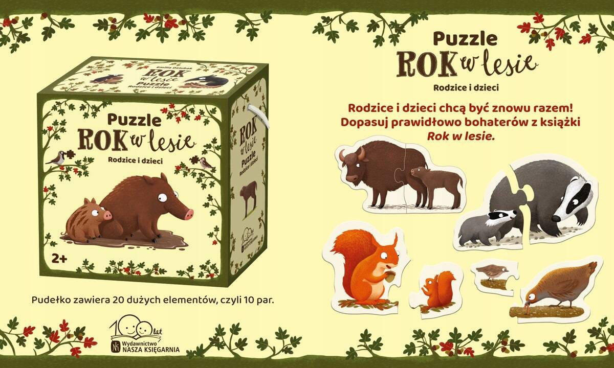 Rok W Lesie Puzzle Rodzice i Dzieci 20EL Układanka 2+ Nasza Księgarnia 7733_2