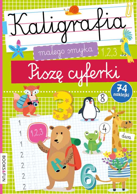 Kaligrafia Małego Smyka Piszę Cyferki 74 Naklejki BooksAndFun_1