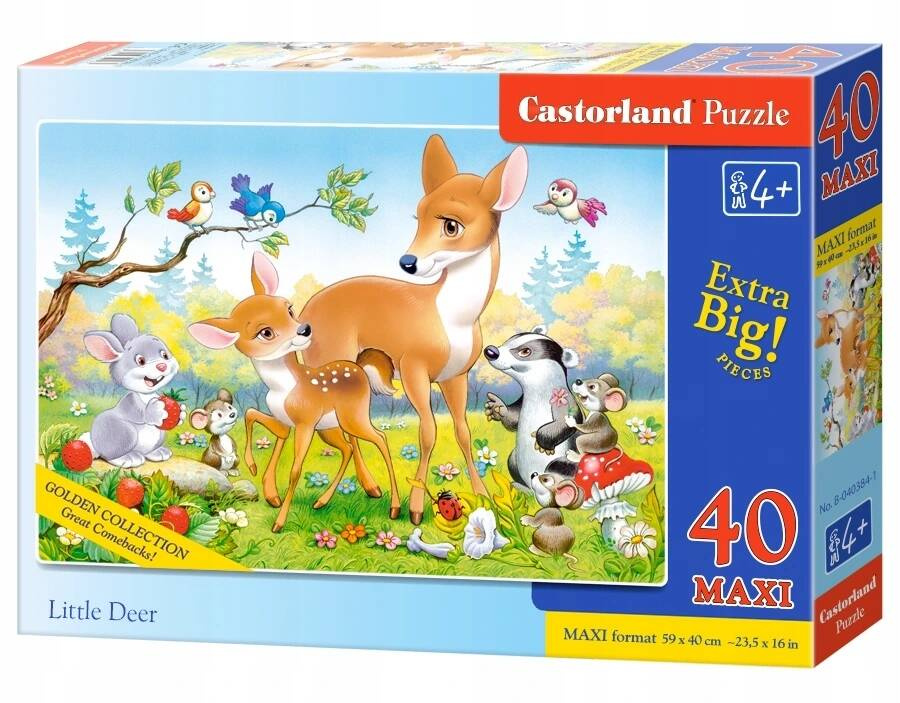 Puzzle 40 Układanka ZWIERZAKI Jelonek Natura Królik Myszki 4+ Castorland_2