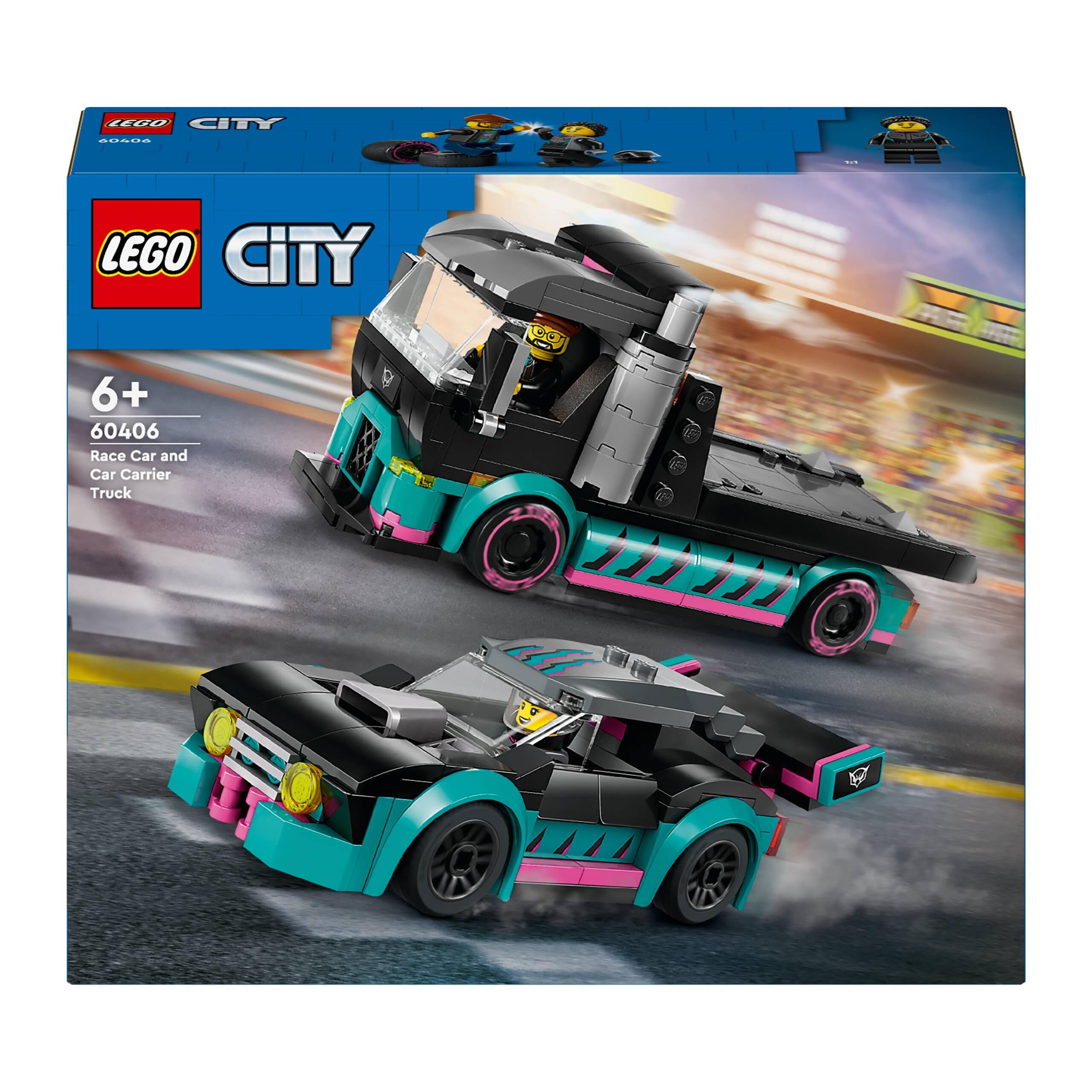 LEGO City Samochód Wyścigowy i Laweta 328el. 6+ 60406_13