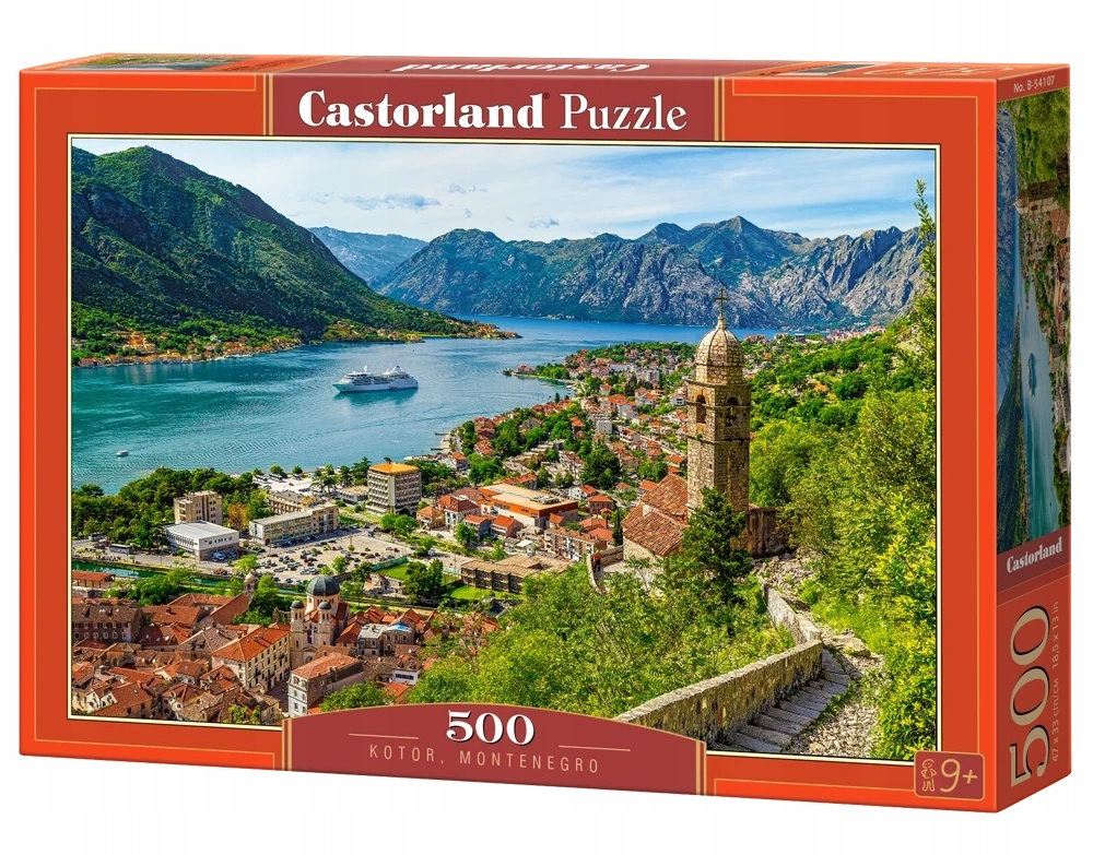 Puzzle 500 Układanka Krajobraz CZARNOGÓRA Kotor Widok Góry 9+ Castorland_2