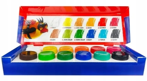 Farby Szkolne Plakatowe Do Prac Plastycznych 12 Kolorów 20 ml Mona_2