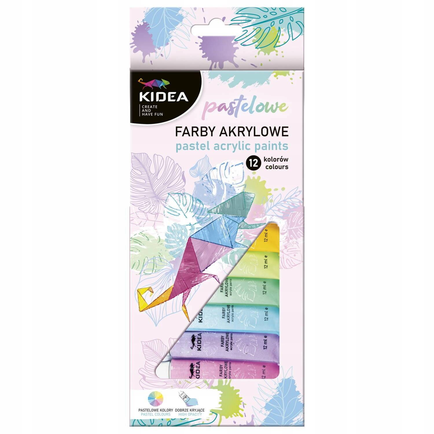 Farby Akrylowe PASTELOWE 12 Sztuk x 12ml Kidea_5