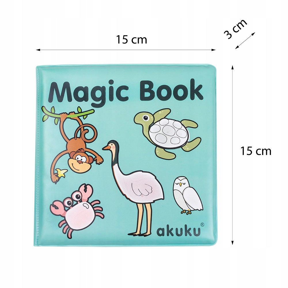 AKUKU Magiczna KSIĄŻECZKA Edukacyjna Do Wody Wanny Kąpieli 6m+ BPA FREE_7