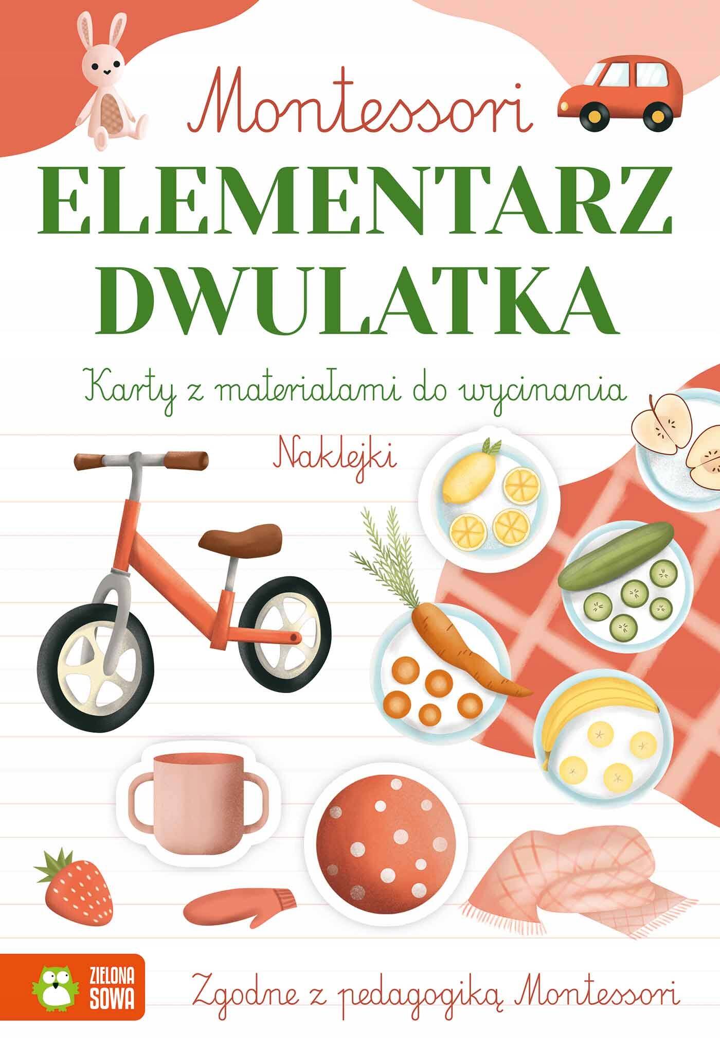 Montessori. Elementarz Dwulatka Ćwiczenia Karty + Naklejki Zielona Sowa_1