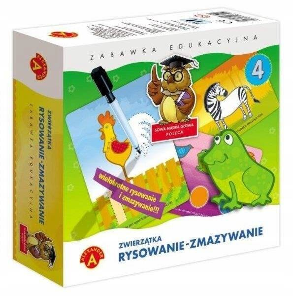 Zwierzątka Rysowanie Zmazywanie 4 Gra Edukacyjna Plansze 4+ Alexander 0741_1