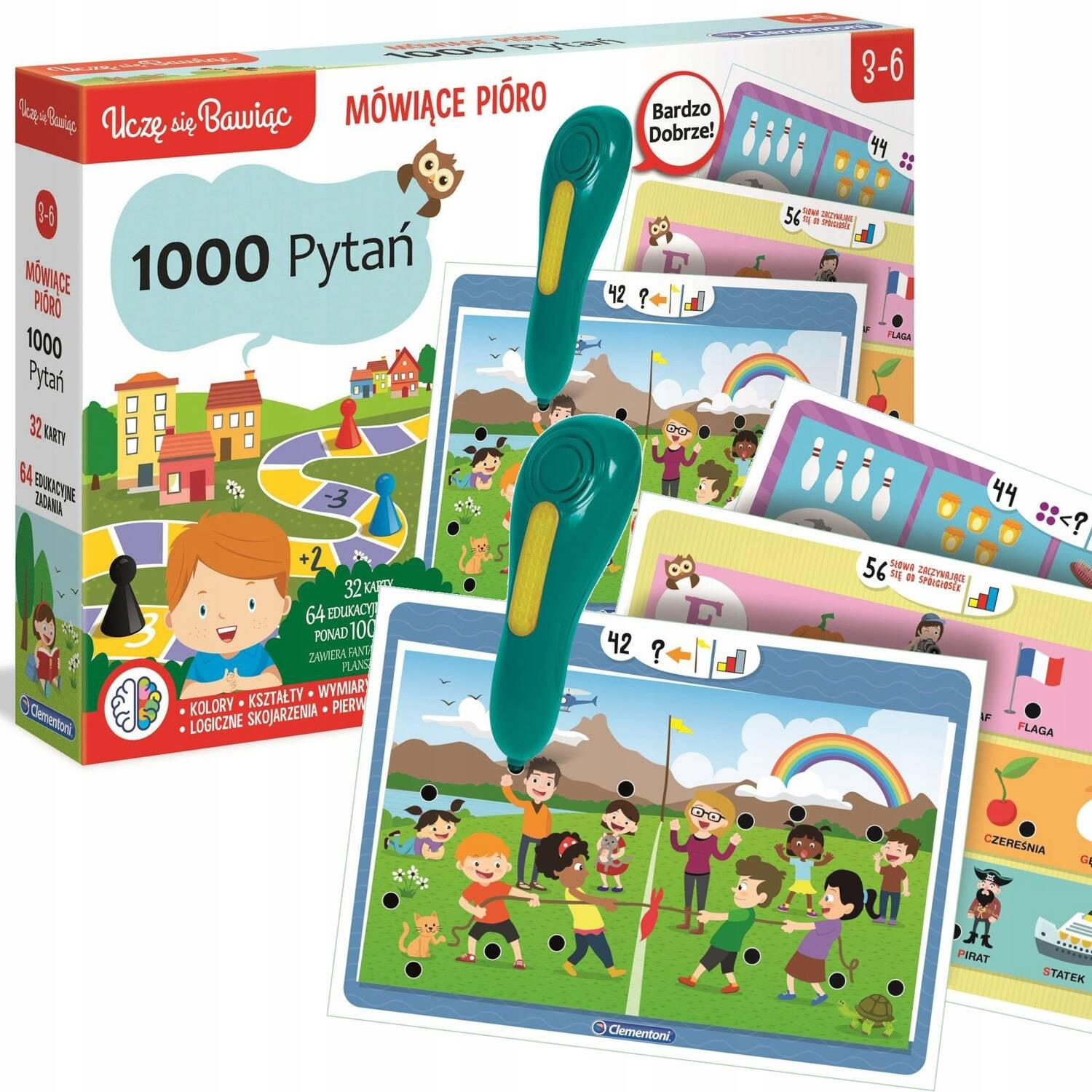 Mówiące Pióro 1000 Pytań Przedszkolaka Gra Edukacyjna Quiz 3+ Clementoni_1