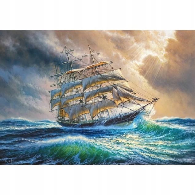 Puzzle 1000 Żegluga STATEK Morze Żaglowiec Widok Krajobraz 9+ Castorland_2
